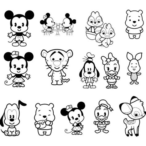 Disney Cuties Colouring Page Baby Disney Characters Cute Coloring