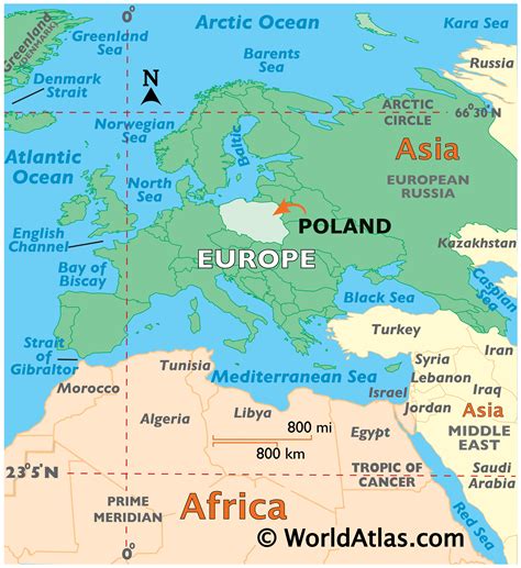 Poland Latitude Longitude Absolute And Relative Locations World Atlas