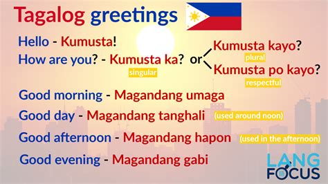 Tagalog Greetings Tagalog Words Filipino Words Tagalog
