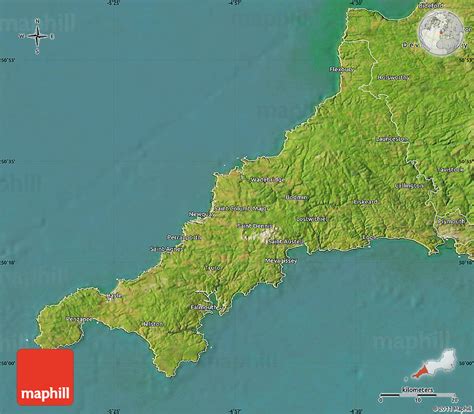 Satellite Map Of Cornwall County