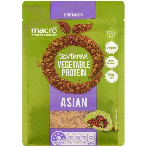 Macro Flavoured Textured Vegetable Protein Asian 100g Woolworths