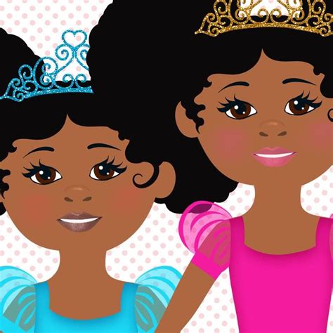 Little Princess Girls African Girls Clip Art Designer
