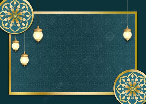 Blue Islamic Pattern Ramadan Decorative Border Background Ramadan Eid