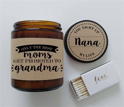 Personalized mother's day gifts for nana. Grandma Gift Promoted to Grandma Personalized Candle ...