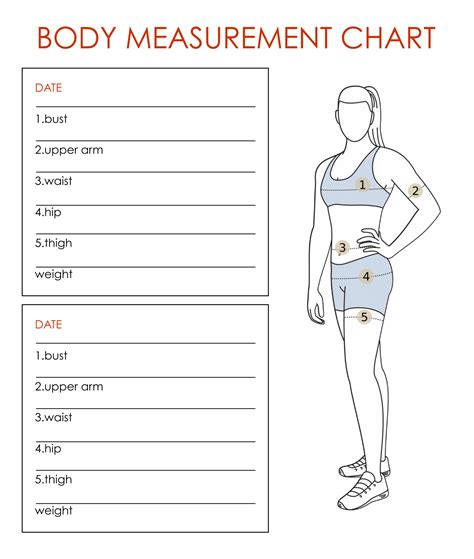Free Fitness Body Measurement Chart Template Free Printable Templates