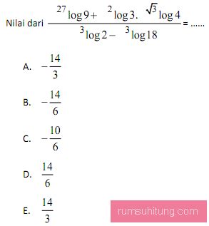 Jika kita buat nilai 2 menjadi sebuah logaritma dengan bilangan pokok logaritmanya adalah a menjadi a log a 2 = 2, maka didapat : contoh soal logaritma
