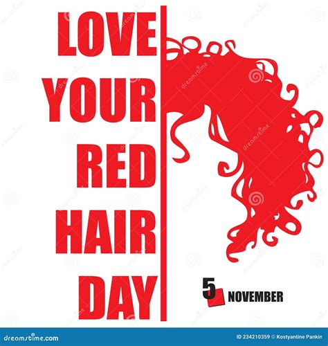 Happy Love Your Red Hair Day Stock Vector Illustration Of Hairstyle