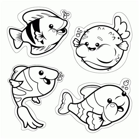 Looking for rainbow coloring page printable free fish pages template? Printable Fish Cutouts - Coloring Home