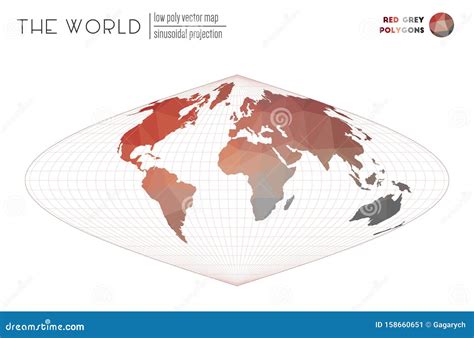 Low Poly World Map Stock Vector Illustration Of Decoration 158660651
