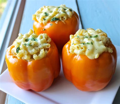Delectable Stuffed Peppers Filled With Mac And Cheese And Baked Chicken