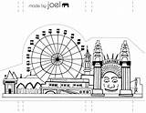 Luna Park Sydney Paper Coloring Template Opera Melbourne Joel Printable Australia Madebyjoel Crafts Paris Cities Drawings Children Diy Fun Harbour sketch template