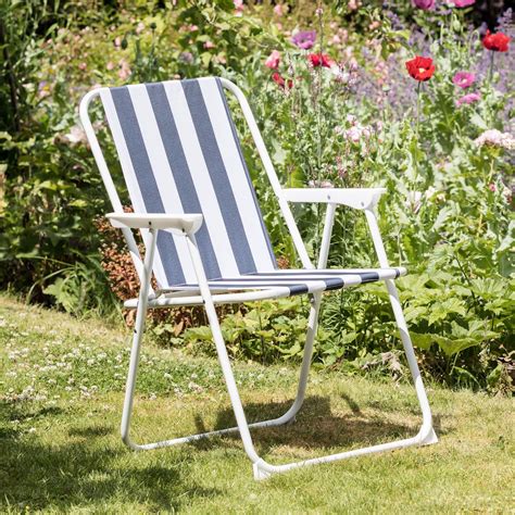 The seventh best chair foldable goes to outdoor folding beach chair. Metal Garden Armchair Folding Low Portable Camping Beach Chair, Blue Stripe x2 | eBay