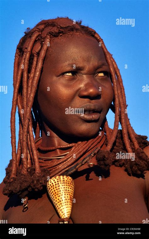 Namibia Kunene Region Kaokoland Portrait Of Himba Woman Stock Photo