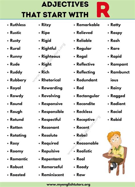 Adjectives That Start With R List Of 72 Useful Adjectives Starting