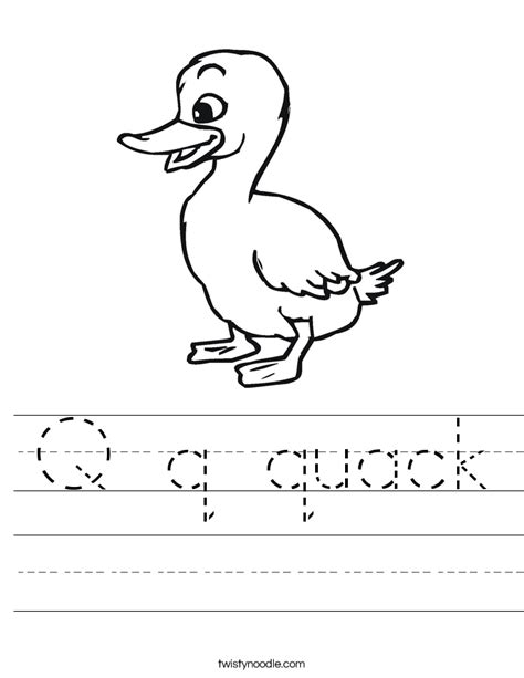 Q Q Quack Worksheet Twisty Noodle