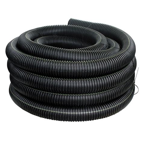 4 x 8', black, expandable solid flex drain, expands from 2' to 8', can be used in most drainage applications, soil tight fittings are built into the pipe and the pipe holds its shape after it is bent. Advanced Drainage Systems 4 in. x 100 ft. Corex Drain Pipe ...