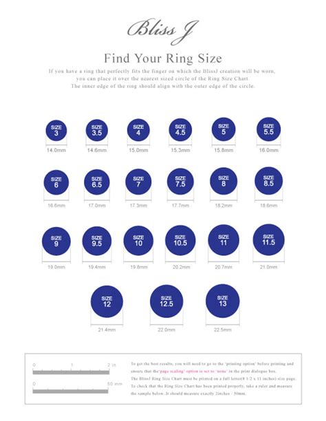 Blissj Ring Size Chart For Free Not For Sale Download It For Free At