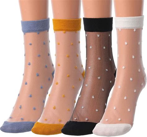 campsis women sheer sock elastic see through socks colorful 6 9 amazon ca clothing shoes