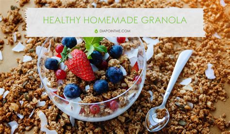 Dry roasted almonds and sunflower seeds give maximum flavor. Healthy Homemade Granola | Diabetes-Friendly Granola | DiapointME