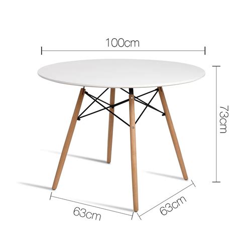 Artiss 4 Seater Round Replica Eames Dsw Eiffel Dining Table Kitchen