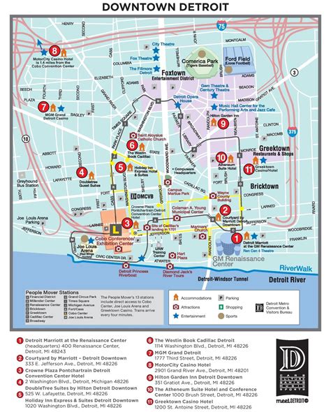 Map Of Detroit Walking Walking Tours And Walk Routes Of Detroit