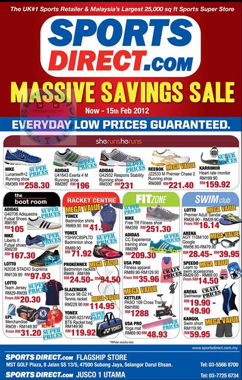 After you find out all sport direct promotion code malaysia results you wish, you will have many options to find the best saving by clicking to the button get link coupon or more offers of the store on the right to see all the related coupon, promote. Sports Direct Massive saving Sale Till 15 FEB 2012 ...