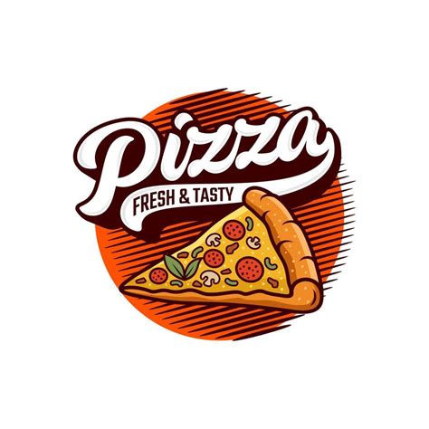 Emblema Vectorial De Pizzería En La Pizarra Plantilla De Logotipo De