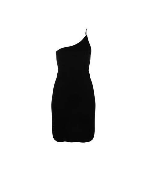 St Agni Black One Shoulder Mini Dress Lyst