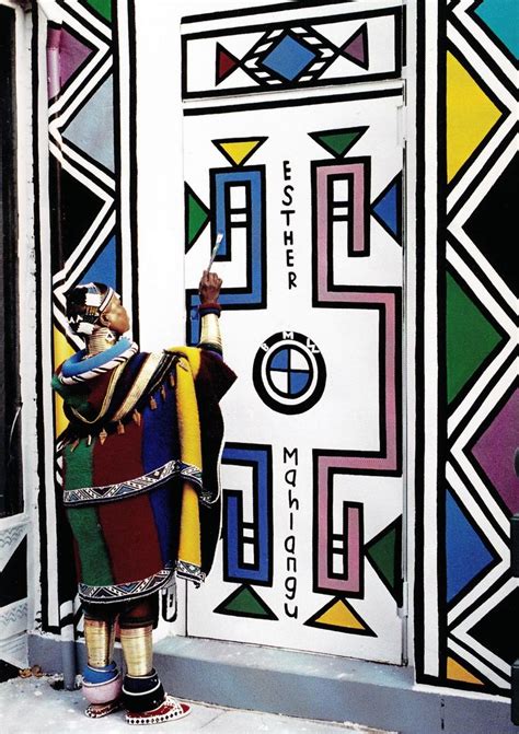 Esther Mahlangu South African Artists African Pattern African Art