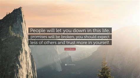 people will let you down