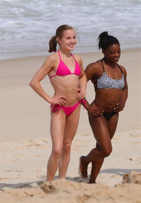 Aly Raisman Simone Biles Madison Kocian In Bikinis At A Beach In Rio De Janeiro
