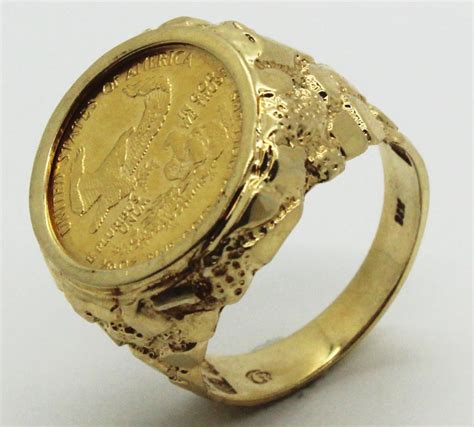 1088 Grams 14kt Gold Ring With Coin Design Property Room