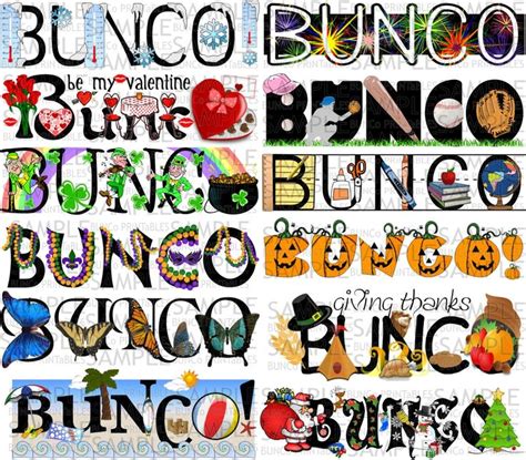 Themed Bunco Bundles Combo Packs Bunco Printables Bunco Bunco