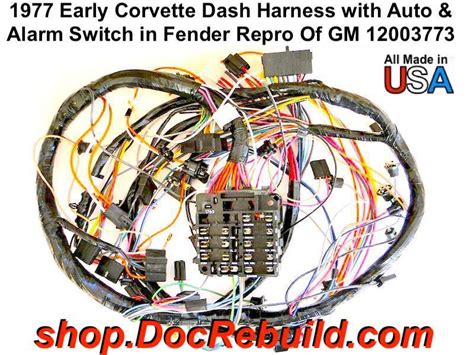 1977 Corvette Early With Fuse Box With Automatic Dash Harness With