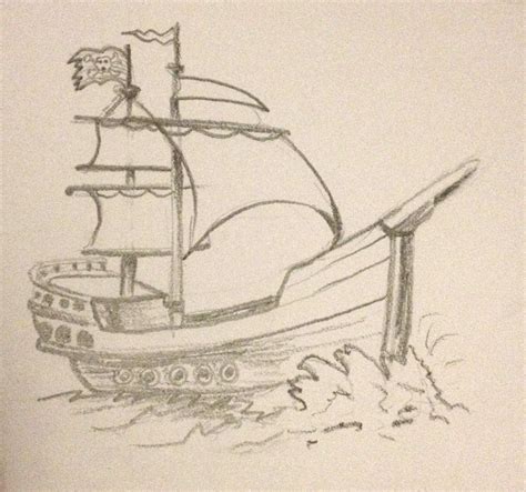How To Draw A Realistic Pirate Ship Step By Step At Drawing Tutorials