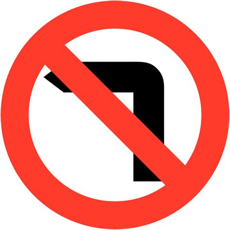 No Left Turn Road Sign Safety Supplies Morsafe Uk