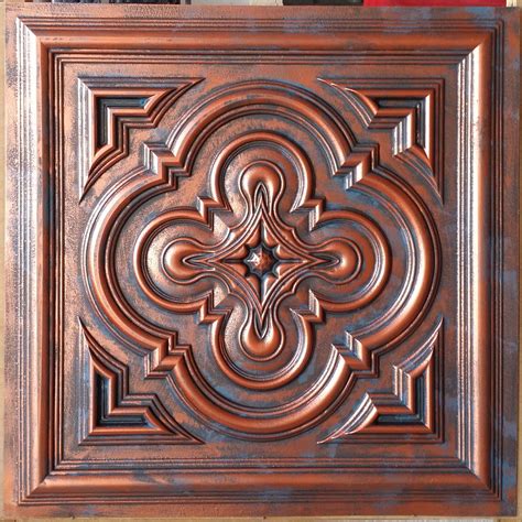 Embossed metal panels give your ceilings an authentic vintage look. Rustic copper ceiling tile PL36 | Copper ceiling tiles ...