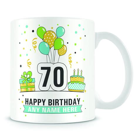 70th Birthday Mug Personalised T Birthday Party Design Etsy Uk