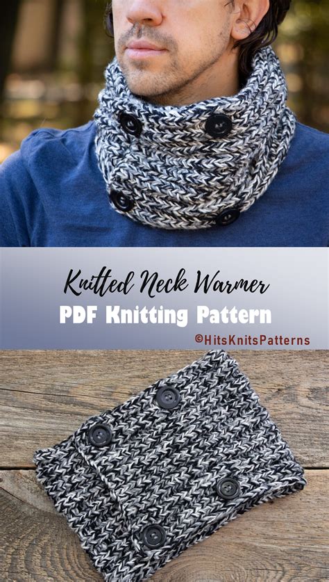Knitting Pattern Merino Wool Neck Warmer Men Knitted Scarf Etsy