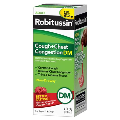 Robitussin Adult Non Drowsy Cough Chest Congestion Dm Liquid 4 Fl Oz