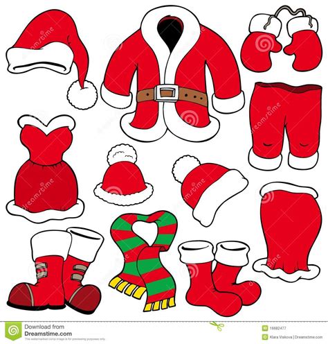 Various Santa Claus Clothes Royalty Free Stock Photography