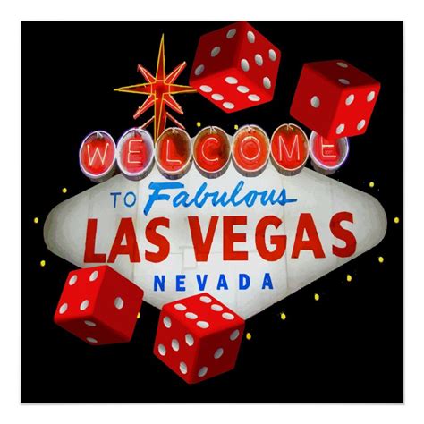 Welcome To Las Vegas Dice Vector Graphic Poster Custom Posters