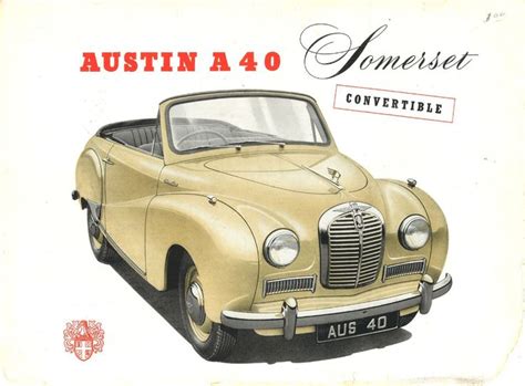 1953 Austin A40 Somerset Convertible Brochure Classic Cars British