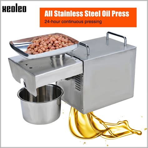 Xeoleo Oil Press Machine Oil Presser Olive Oil Machine Stainless Steel Cold Hot W Suitable