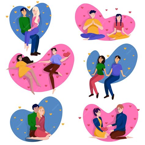 premium vector collection of loving couples for valentine s day