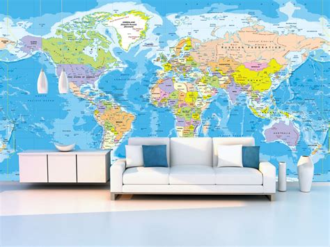 49 World Map Murals Wallpaper On Wallpapersafari