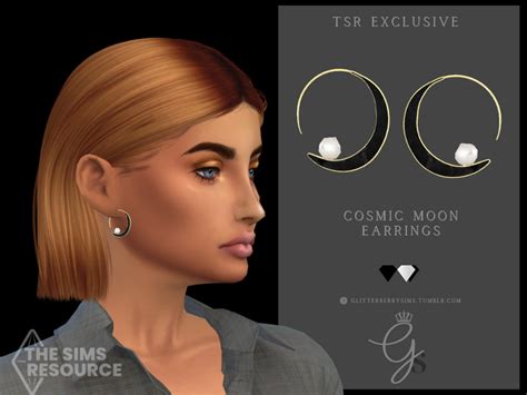 Cosmic Moon Earrings By Glitterberryfly At Tsr Sims 4 Updates