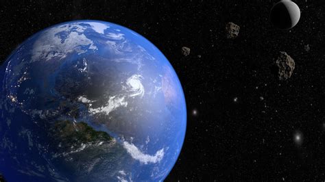 3d Model Animated Earth With Asteroid And Moon Cgtrader