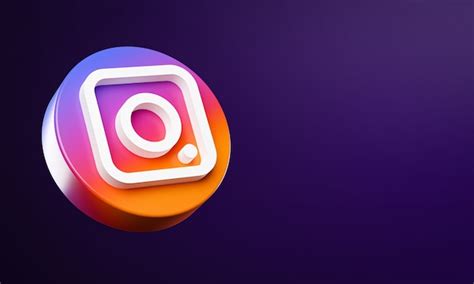 Premium Photo Instagram Circle Button Icon 3d With Copy Space