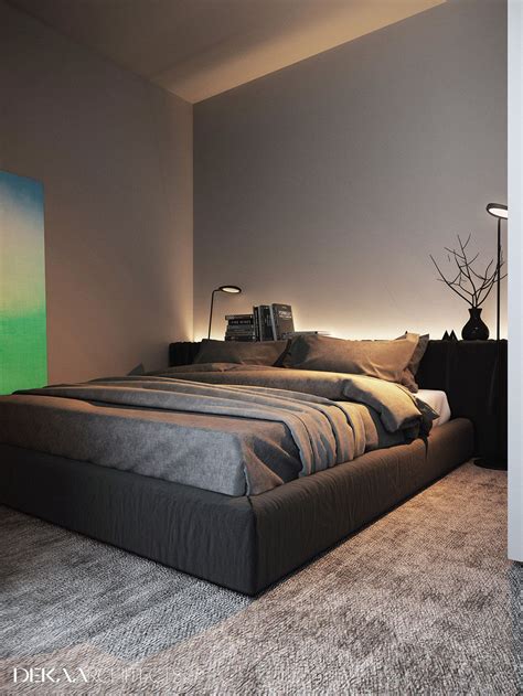 Take note of the furniture, wall art, rugs and decor pieces scattered through every room. Grey, Raw, Masculine Interiors | Grey bedroom design ...